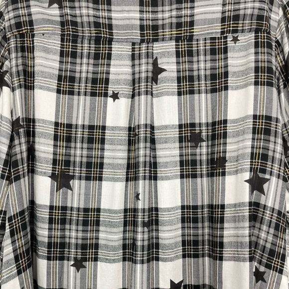 Lane Bryant No-Peek Button-Front Plaid Star Print Top Shirt NWT - Picture 5 of 13